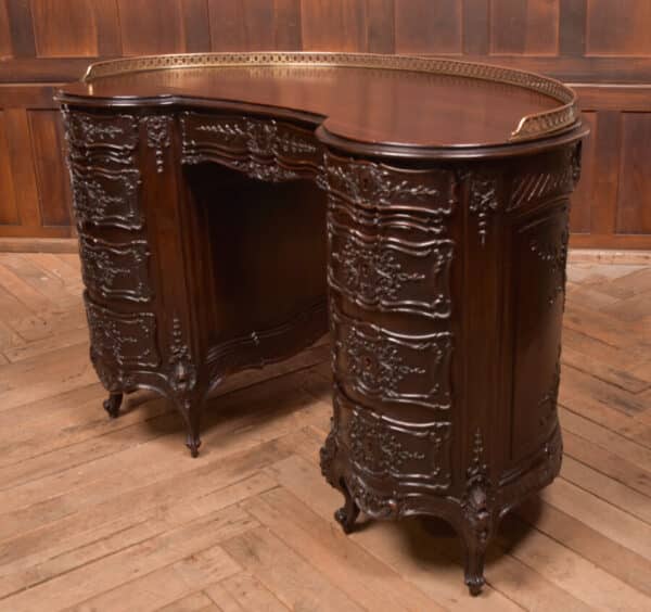 Kidney Shaped Carved Desk SAI2432 - Image 4
