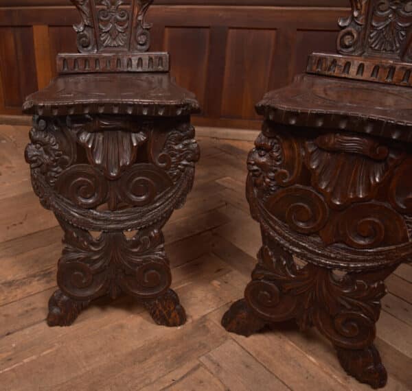 Pair Of Italian Carved Hall Chairs SAI2434 - Image 3