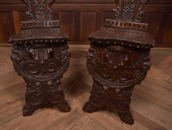 Pair Of Italian Carved Hall Chairs SAI2434 Antique Chairs 4