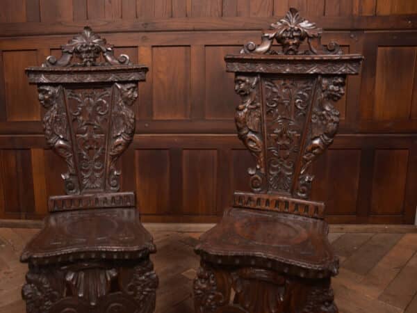 Pair Of Italian Carved Hall Chairs SAI2434 - Image 5