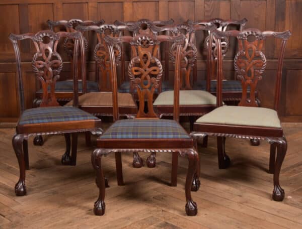 Set Of 8 Chippendale Style Dining Room Chair SAI2441