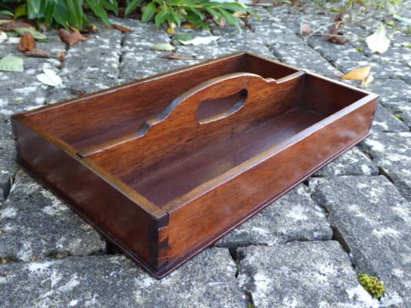 19th century mahogany cutlery tray - Image 5