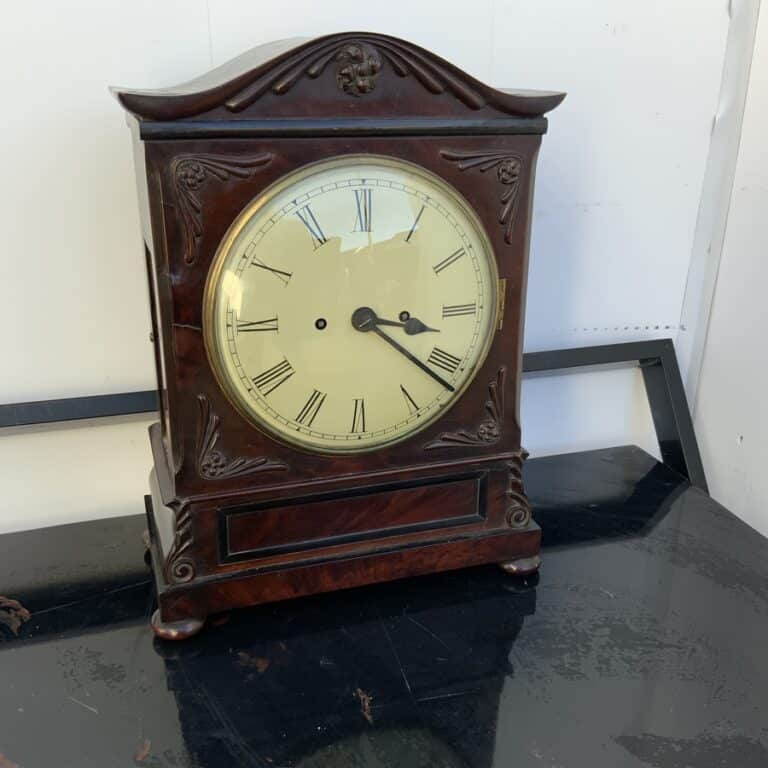 Bracket Clock double Fusee Regency mahogany cased