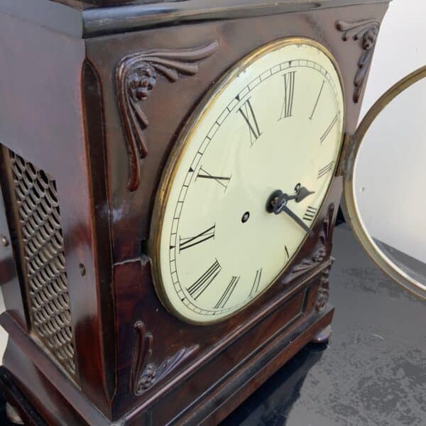 Bracket Clock double Fusee Regency mahogany cased Antique Clocks 5