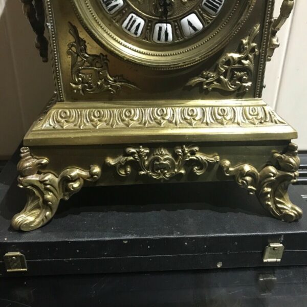 French 8 day Brass Gilt clock Victorian - Image 2