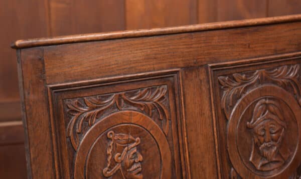 Victorian Carved Oak Settle SAI2428 - Image 4
