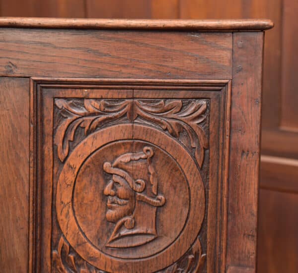 Victorian Carved Oak Settle SAI2428 - Image 2