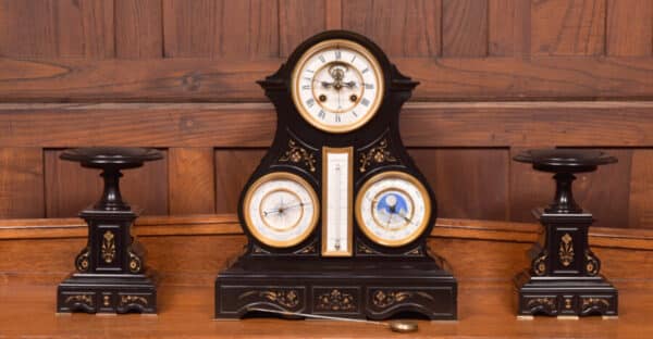 French 3pc Clock Set By Le Roy Et Fils Of Paris SAI2464 Antique Clocks 3