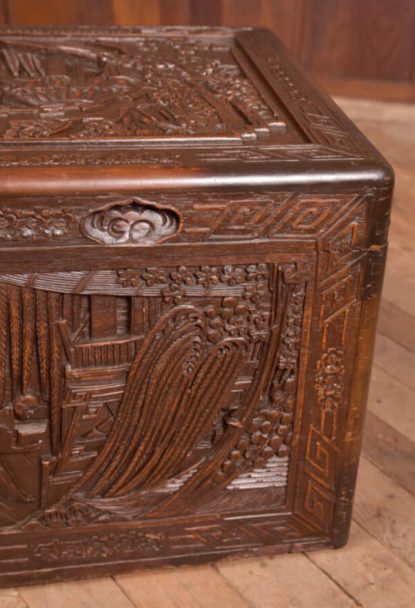 Carved Camphor Wood Blanket Box SAI2484 Antique Boxes 8