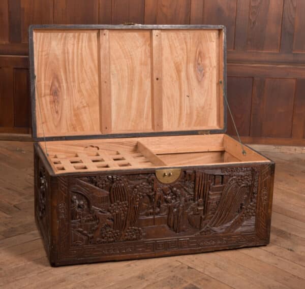 Carved Camphor Wood Blanket Box SAI2484 Antique Boxes 14