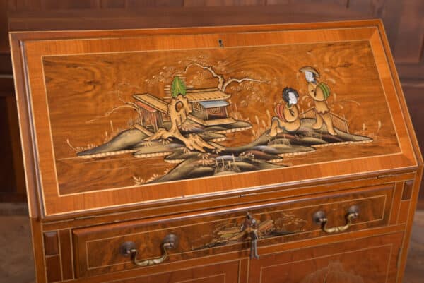 Walnut Chinoiserie Bureau SAI2468 - Image 15