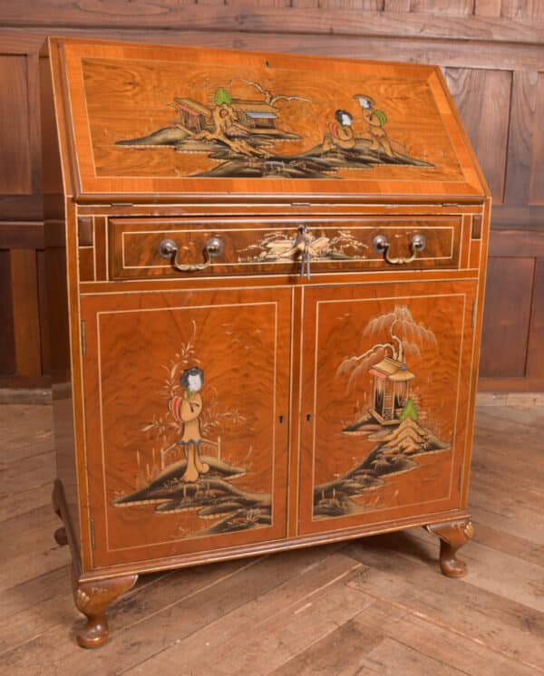 Walnut Chinoiserie Bureau SAI2468 - Image 6