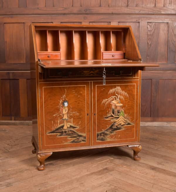 Walnut Chinoiserie Bureau SAI2468 - Image 3