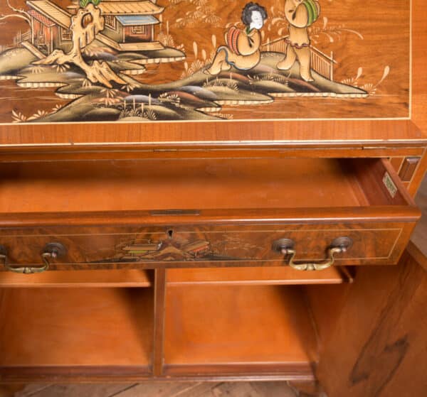 Walnut Chinoiserie Bureau SAI2468 - Image 13