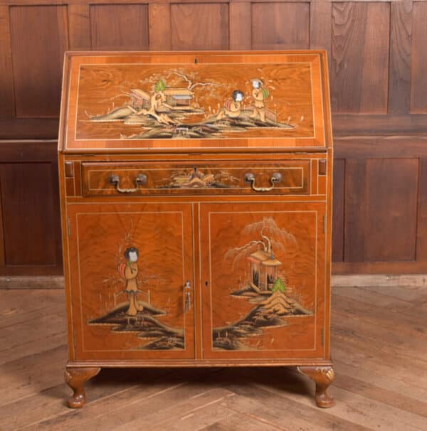 Walnut Chinoiserie Bureau SAI2468 - Image 5