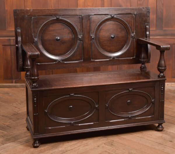 Edwardian Oak Monk Bench SAI2503 Antique Chairs 3