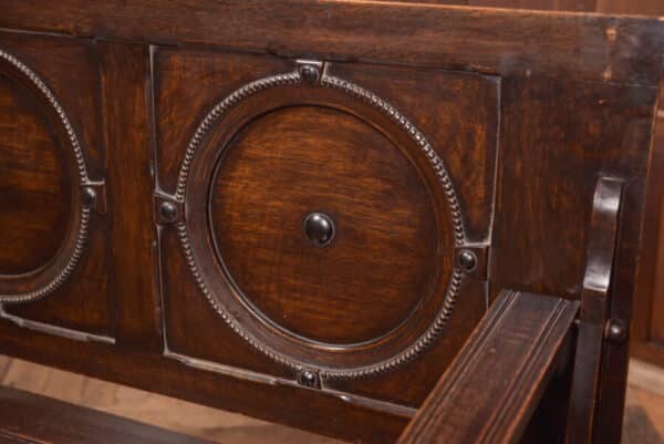 Edwardian Oak Monk Bench SAI2503 - Image 14