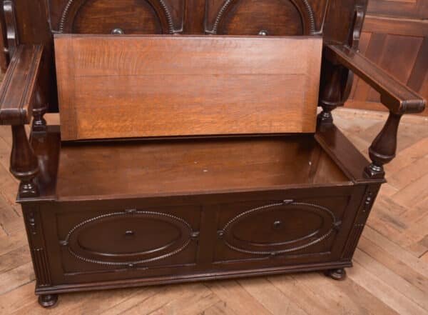Edwardian Oak Monk Bench SAI2503 - Image 11