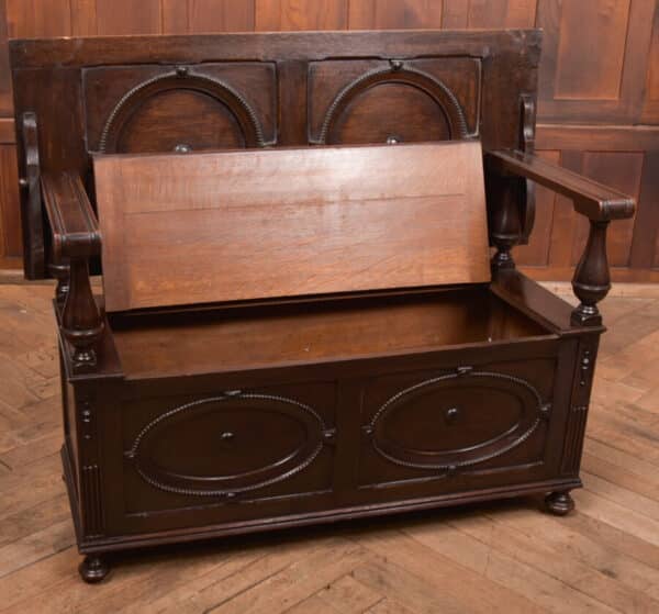 Edwardian Oak Monk Bench SAI2503 - Image 8