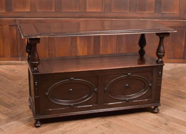 Edwardian Oak Monk Bench SAI2503 - Image 2