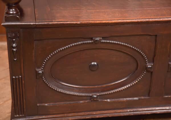 Edwardian Oak Monk Bench SAI2503 - Image 9