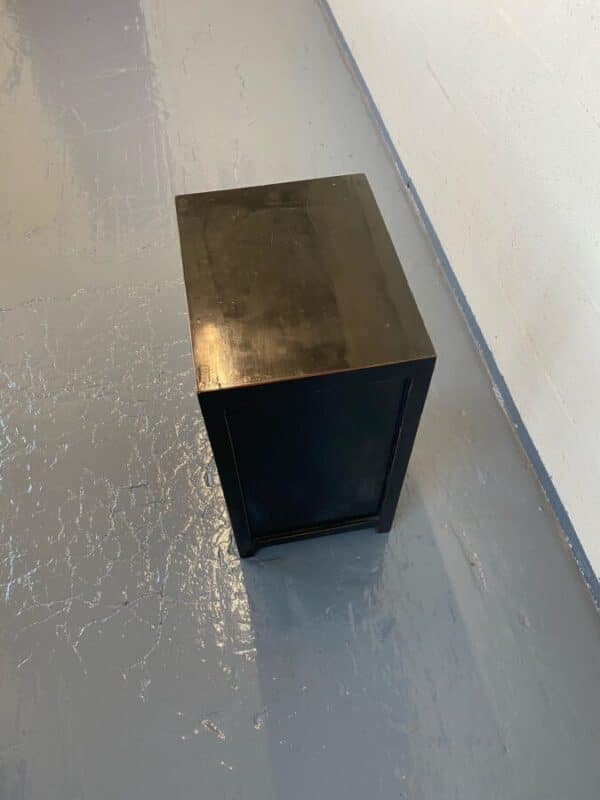 Chinese Black Lacquer Side Cabinet - Image 2