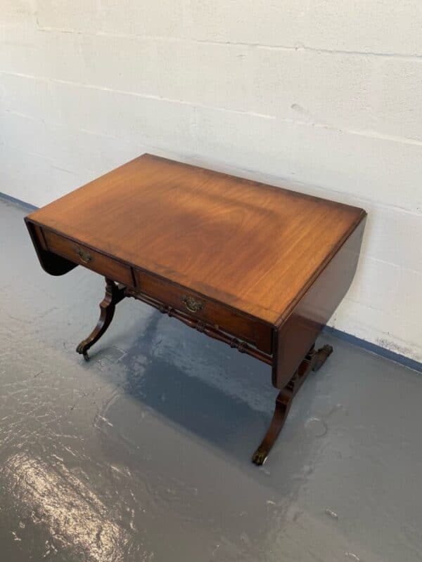 Antique Regency Sofa Table Dark Mahogany - Image 3