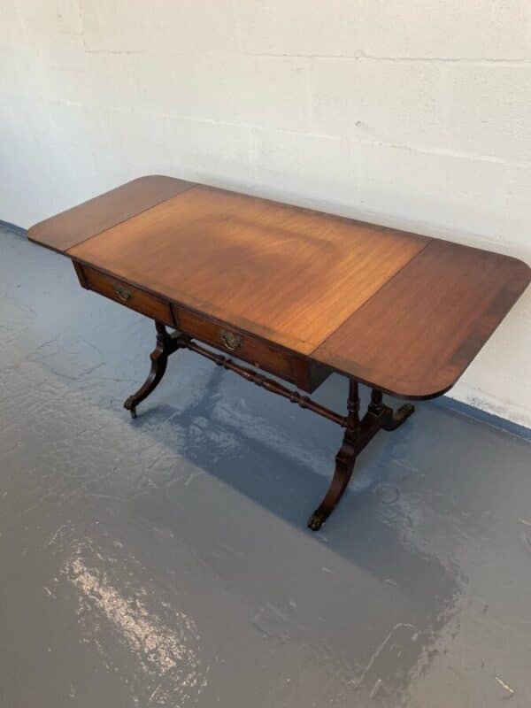Antique Regency Sofa Table Dark Mahogany - Image 4