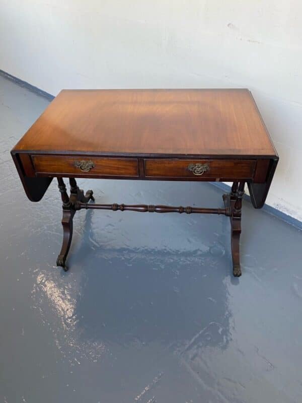 Antique Regency Sofa Table Dark Mahogany - Image 7