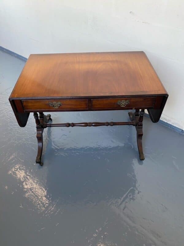 Antique Regency Sofa Table Dark Mahogany - Image 8