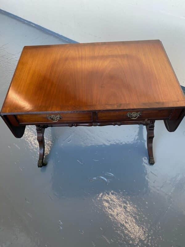 Antique Regency Sofa Table Dark Mahogany - Image 9
