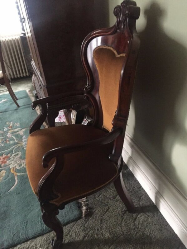 Antique Library Chair 19th Century - Image 4