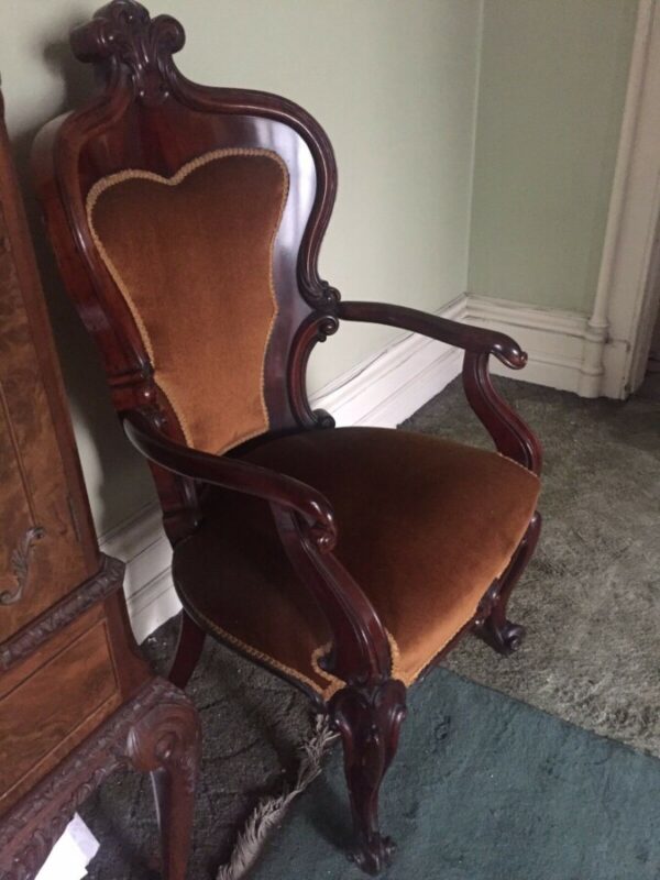 Antique Library Chair 19th Century - Image 5