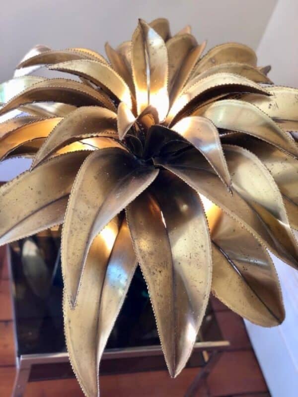 Maison Jansen Gold Brass Palm Leaf Table Lamp, Original Rare Iconic - Image 13