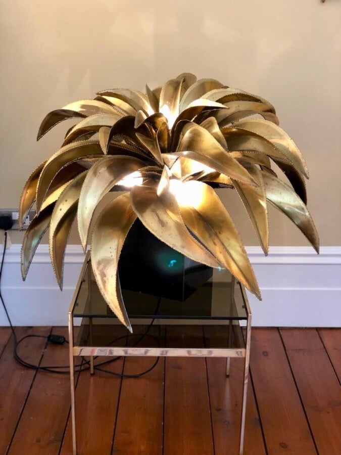 Gold palm discount leaf table