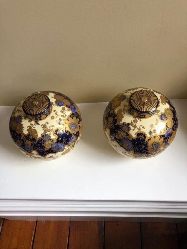 A Pair of 19th Century Royal Crown Derby Lidded Spherical Vases Antique Royal Crown Derby Antique Ceramics 8