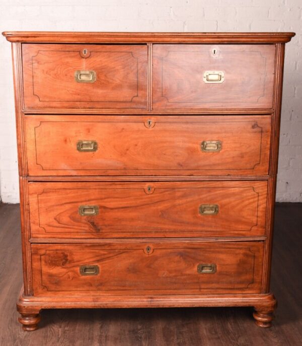 Camphor Wood Campaign Chest Of Drawers SAI1052 Antique Draws 3