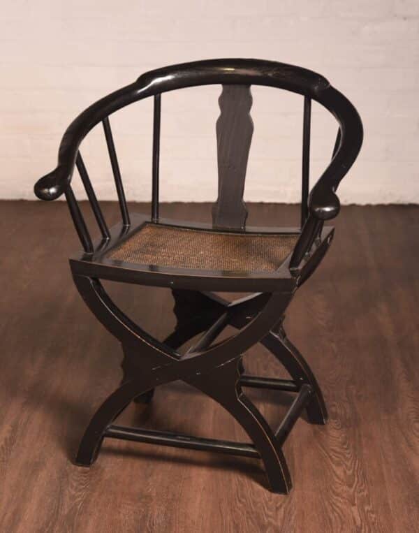 Chinese Black Lacquered Arm Chair SAI1085 Antique Chairs 3
