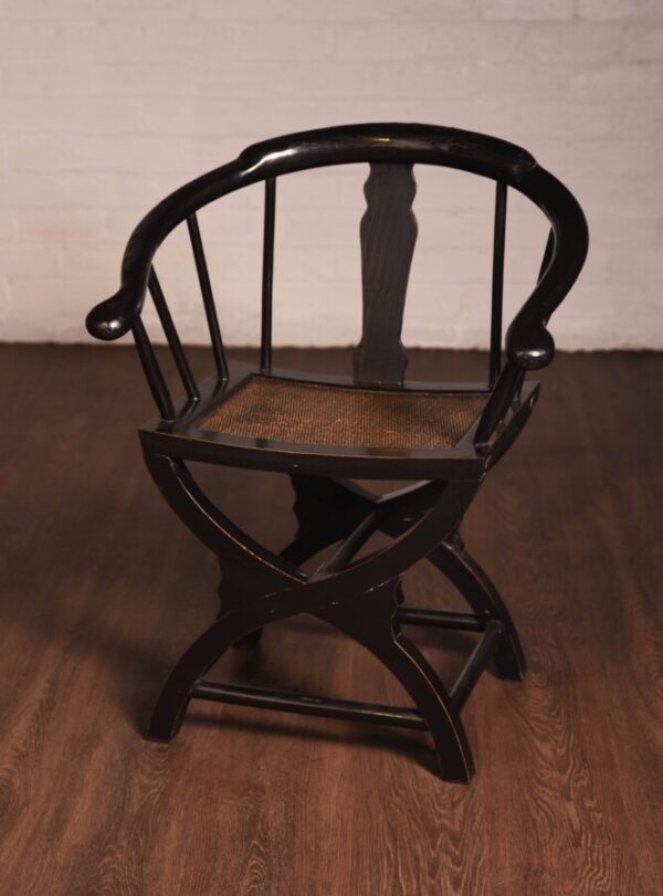 Chinese Black Lacquered Arm Chair SAI1085 Antique Chairs 4