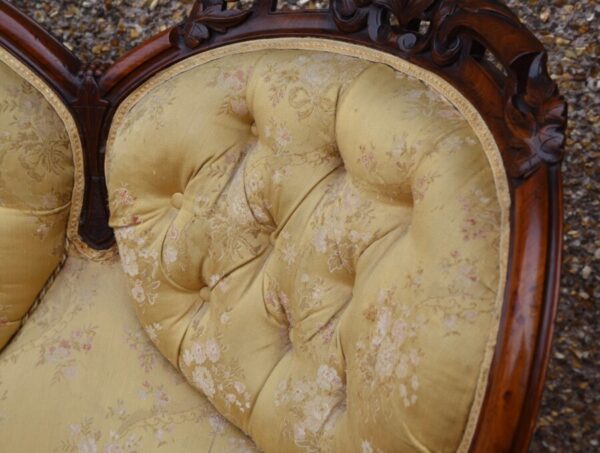 Victorian Mahogany Button Back Settee SAI1102 - Image 7
