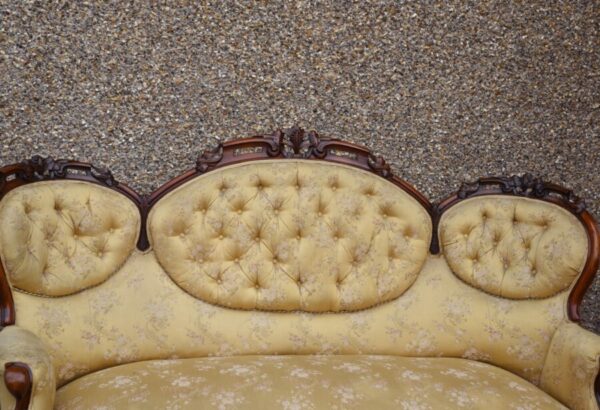 Victorian Mahogany Button Back Settee SAI1102 - Image 10