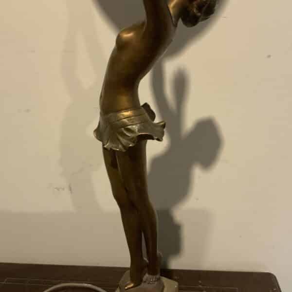 Art Deco Lady holding the lamp Antique Sculptures 7