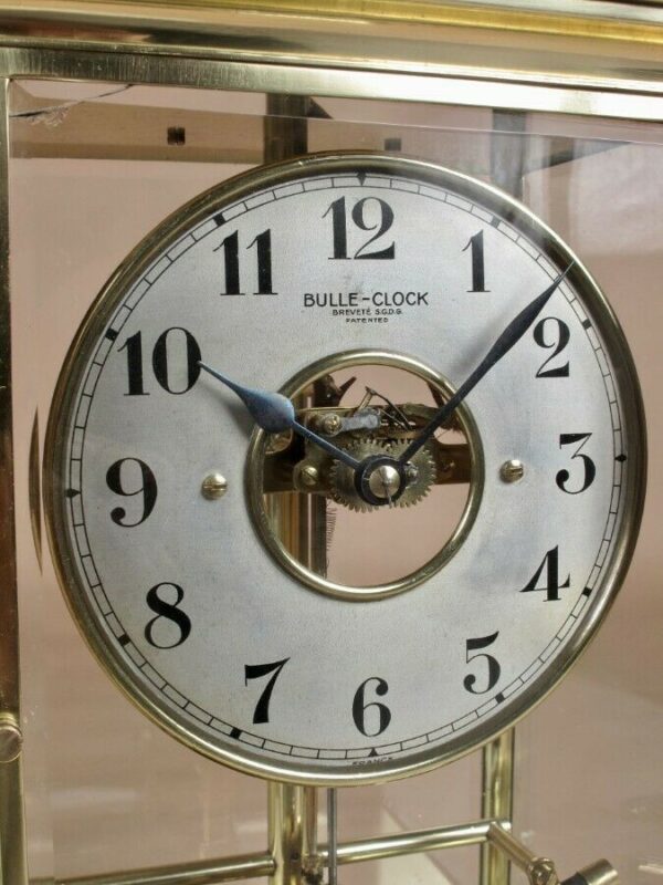 Bulle Electric Four sided glass and brass clock circa 1910 - Image 3