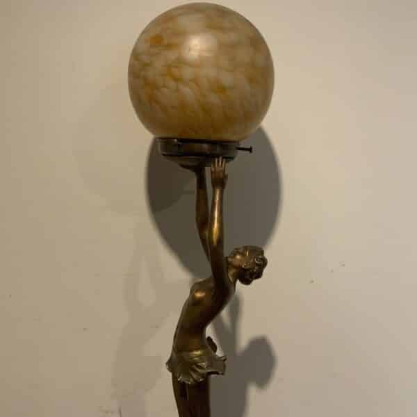 Art Deco Lady holding the lamp - Image 4