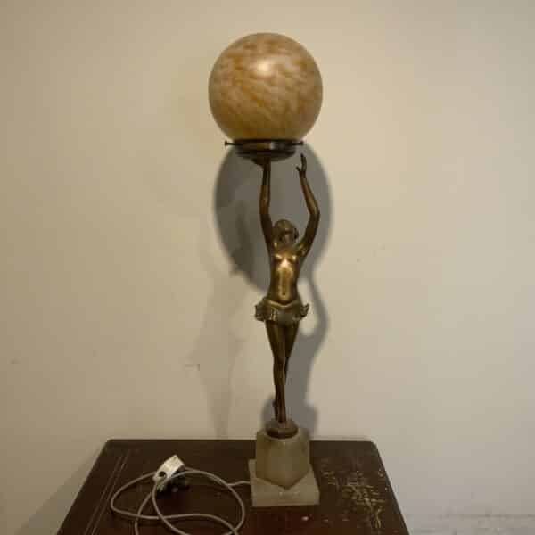 Art Deco Lady holding the lamp - Image 7
