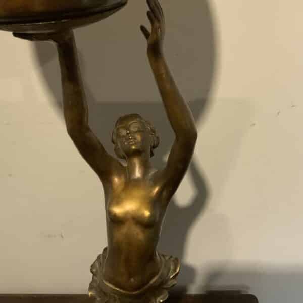 Art Deco Lady holding the lamp Antique Sculptures 11