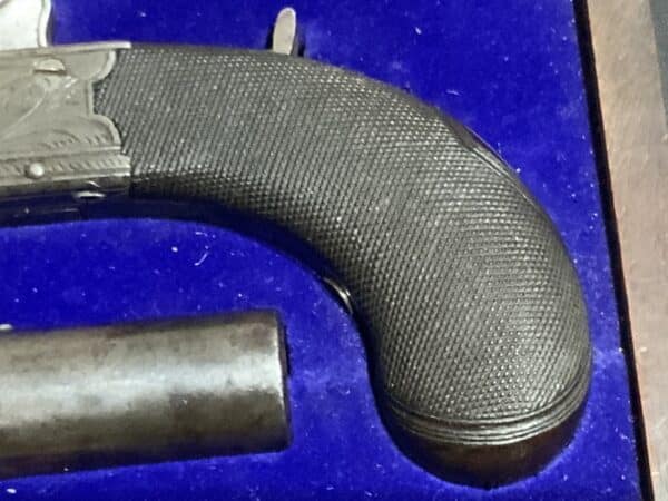 H Nock of London matched pair Boxed pistols. Antique Guns 5