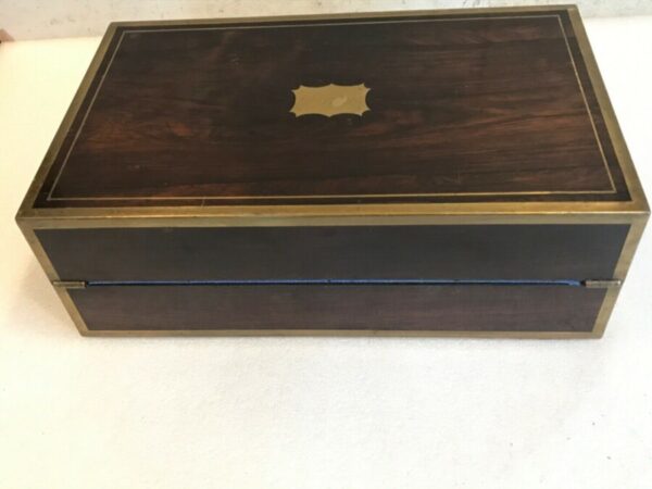 ANTIQUE VICTORIAN COROMANDEL WRITING SLOPE – – SECRET DRAWERS Antique Boxes 10