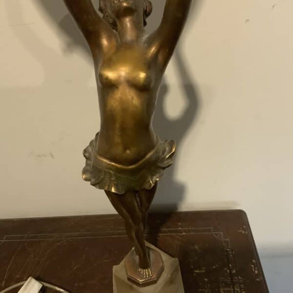 Art Deco Lady holding the lamp Antique Sculptures 13