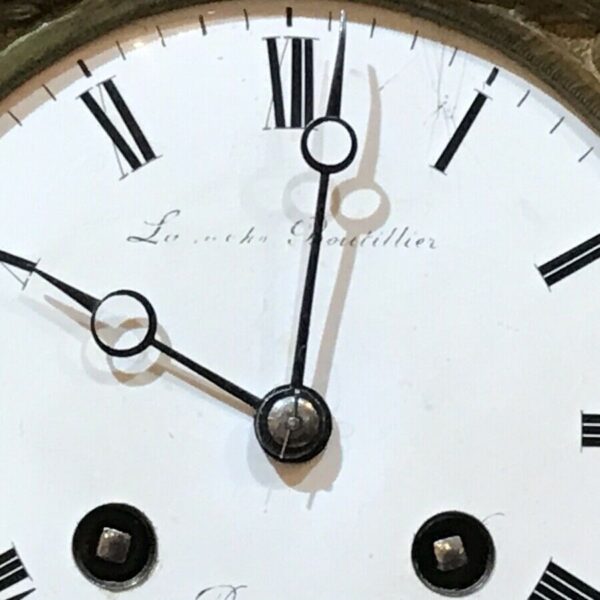 French Portico clock under glass dome - Image 9